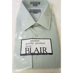 Blair ~ Long Sleeve Polyester Cotton Lite Green Dress Shirt 16 1/2 ~  32/33